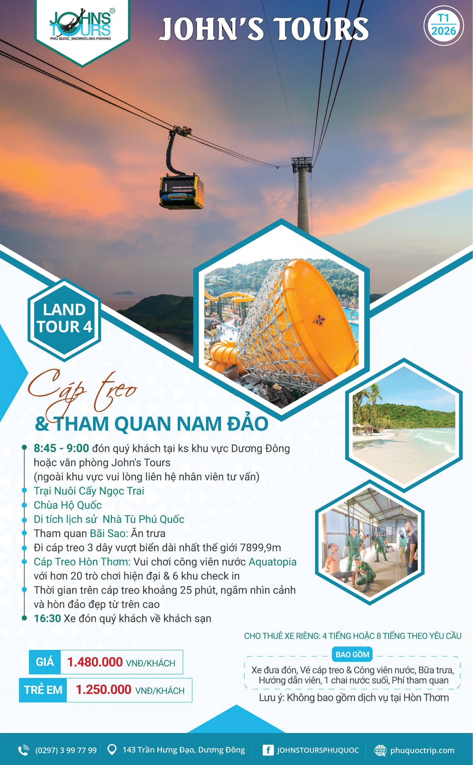 LAND TOUR 4: CÁP TREO & THAM QUAN NAM ĐẢO